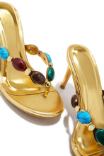 Load image into Gallery viewer, Kalani Mid Heel Mules - Gold
