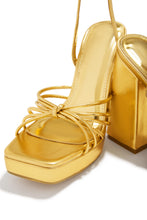 Load image into Gallery viewer, Lelia Platform Block Heels - Gold

