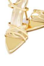 Load image into Gallery viewer, Polished Nights Strappy Mid Heels - Gold
