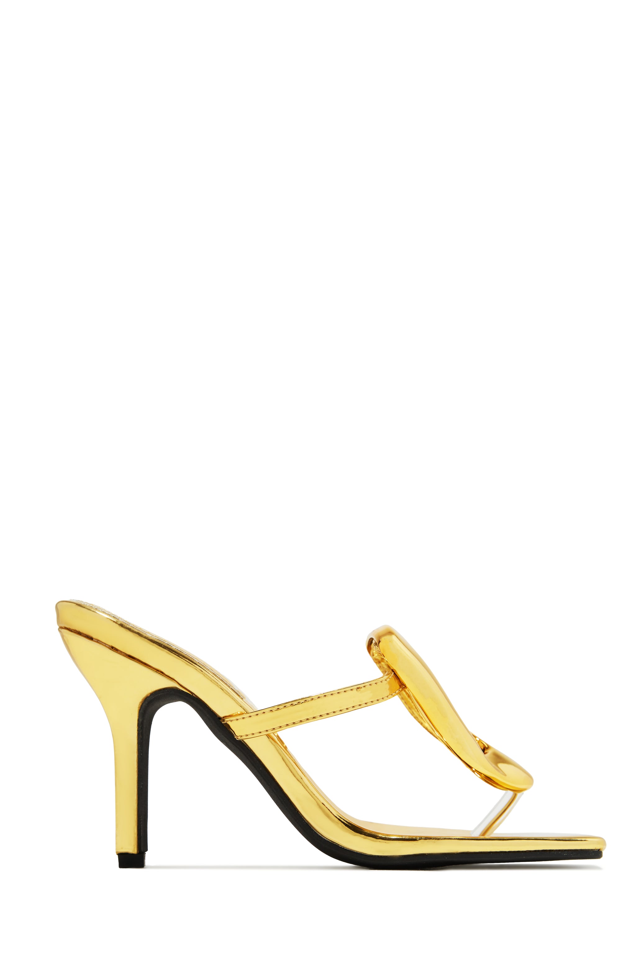 靴 Sellenatela HANNAH GOLD38 Miss Lola | Adonna Gold Thong Strap Mule Heels – MISS LOLA