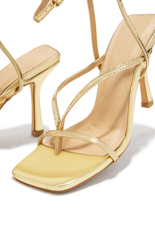 Eren Ankle Strap Heels - Gold