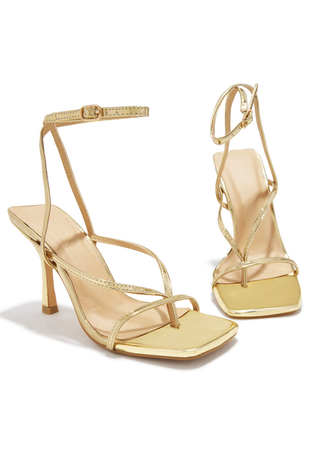 Eren Ankle Strap Heels - Gold