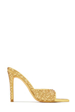 Load image into Gallery viewer, Amiah Embellished High Heel Mules - Gold
