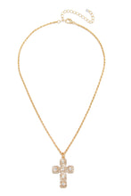Load image into Gallery viewer, Gold Embellished Cross Necklace
