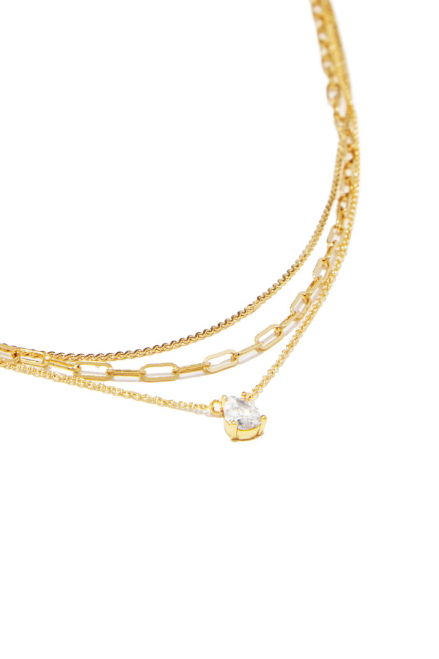 Load image into Gallery viewer, Macey Gold Plated Layered Necklace - Gold
