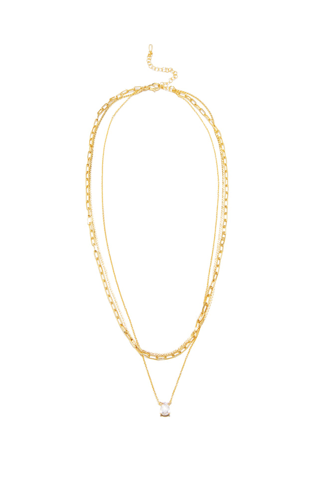 Load image into Gallery viewer, Macey Gold Plated Layered Necklace - Gold
