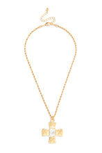 Load image into Gallery viewer, Cross Gold Tone Necklace
