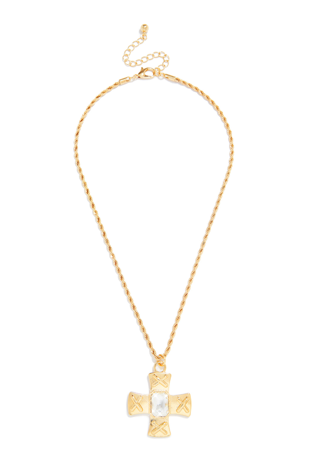 Cross Gold Tone Necklace