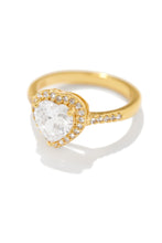 Load image into Gallery viewer, Only Yours Embellished Heart Stone Ring - Gold
