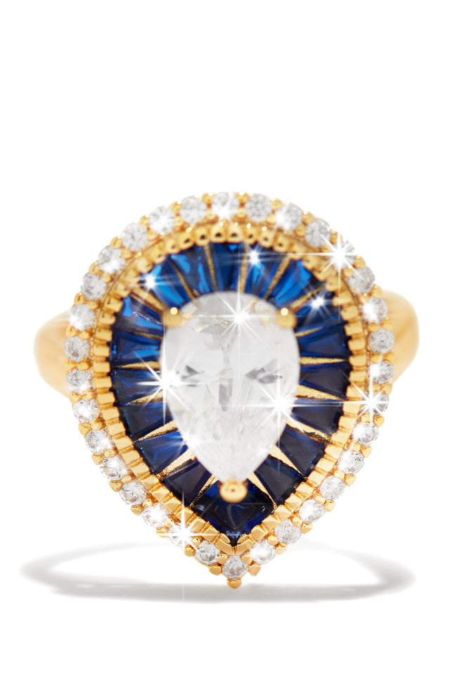 Load image into Gallery viewer, Shiny Blue and Gold Ring
