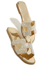 Load image into Gallery viewer, Summer Embellished Shiny Gold Sandal
