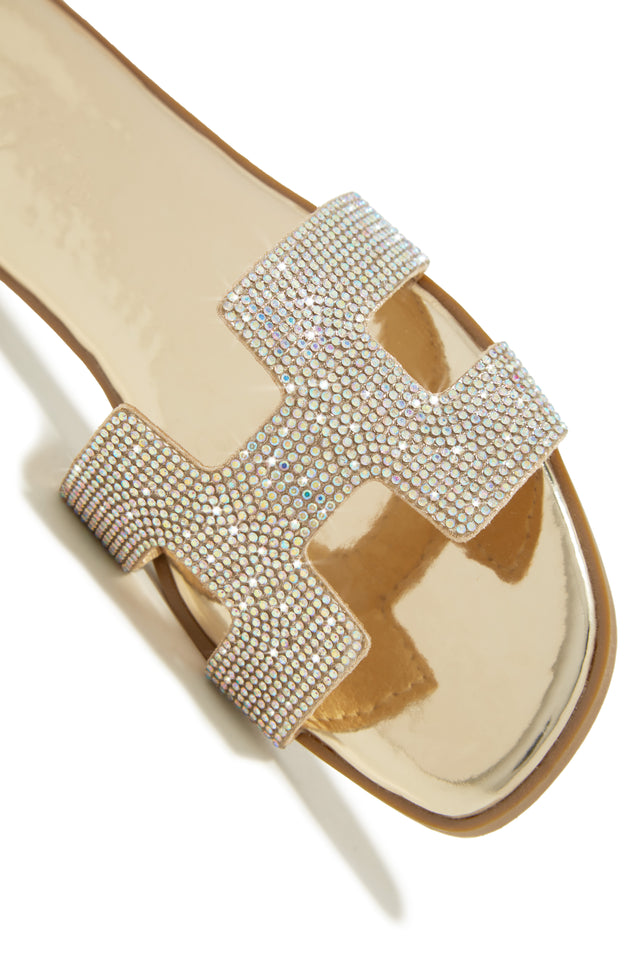 Load image into Gallery viewer, Slip On Gold Sandal
