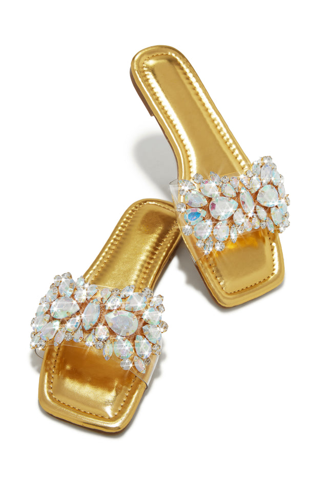 Load image into Gallery viewer, Gold Metallic Sandals
