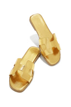 Load image into Gallery viewer, Gold Slip On Sandals
