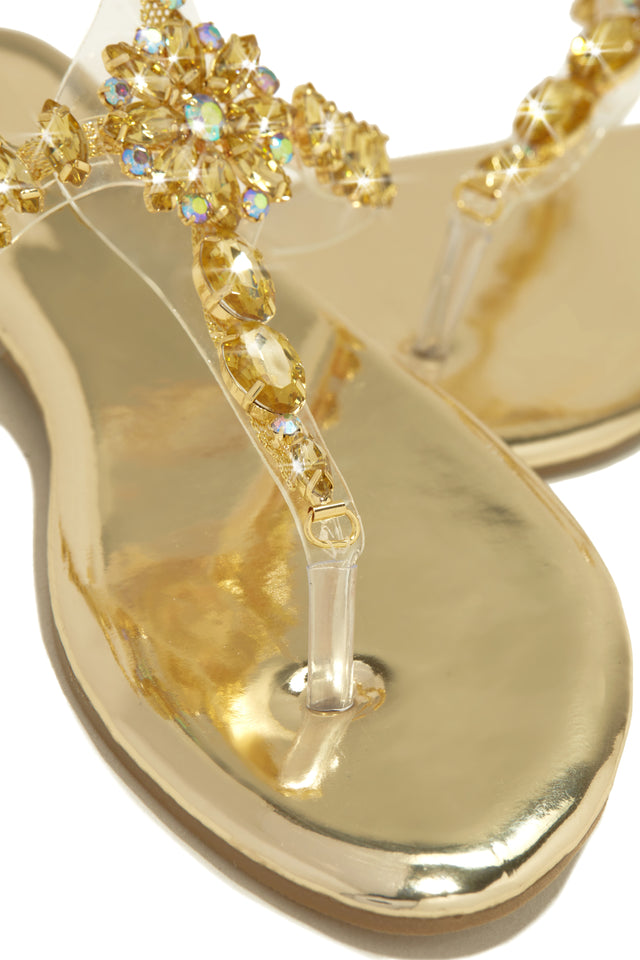 Load image into Gallery viewer, Embellished Thong Sandals

