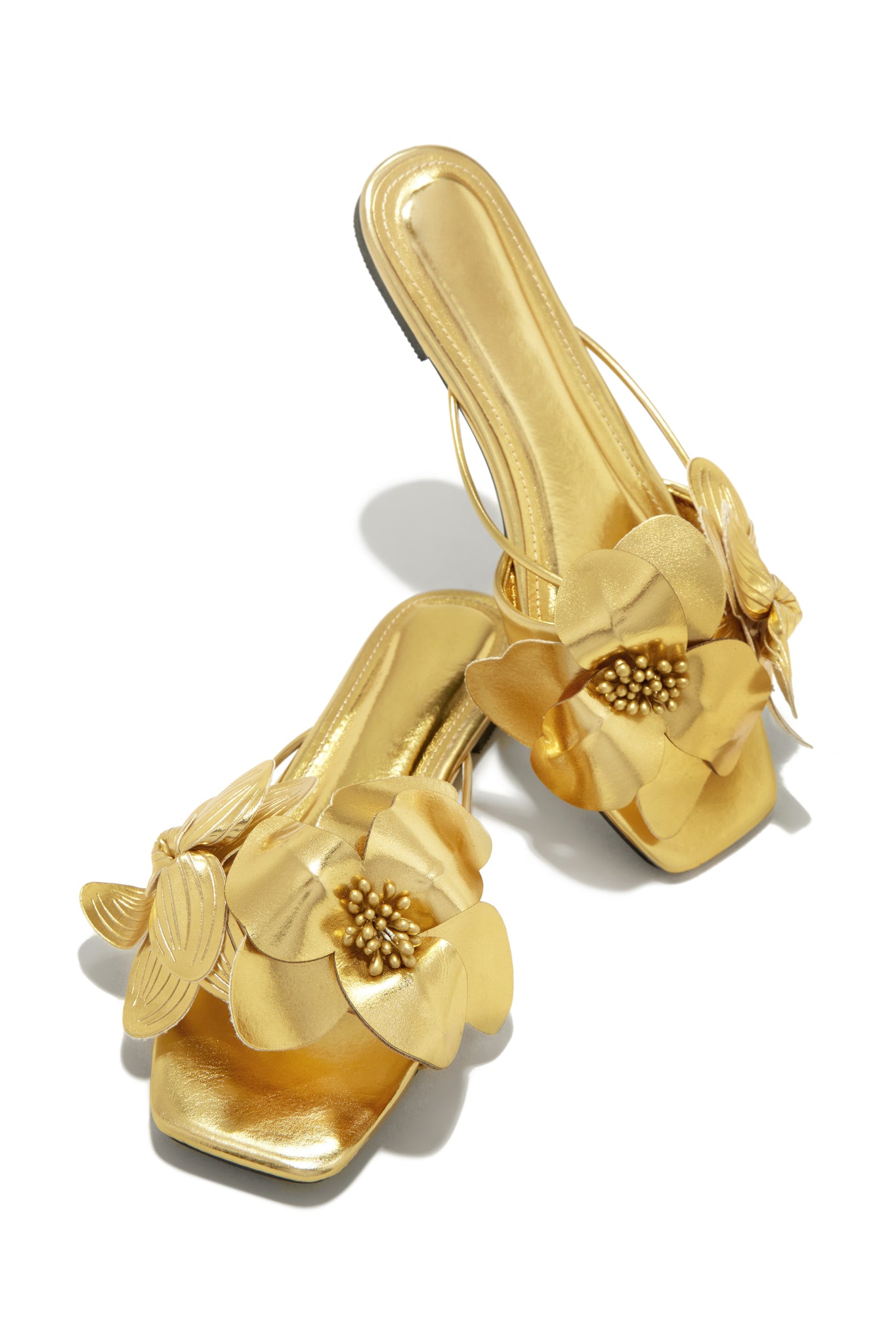 Gold sales flower sandals