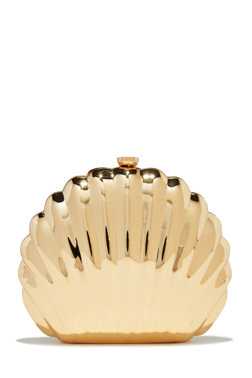 Gold-Tone Sea Shell Clutch Crossbody Handbag 