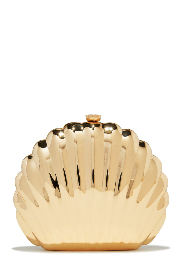 Load image into Gallery viewer, Gold-Tone Sea Shell Clutch Crossbody Handbag 
