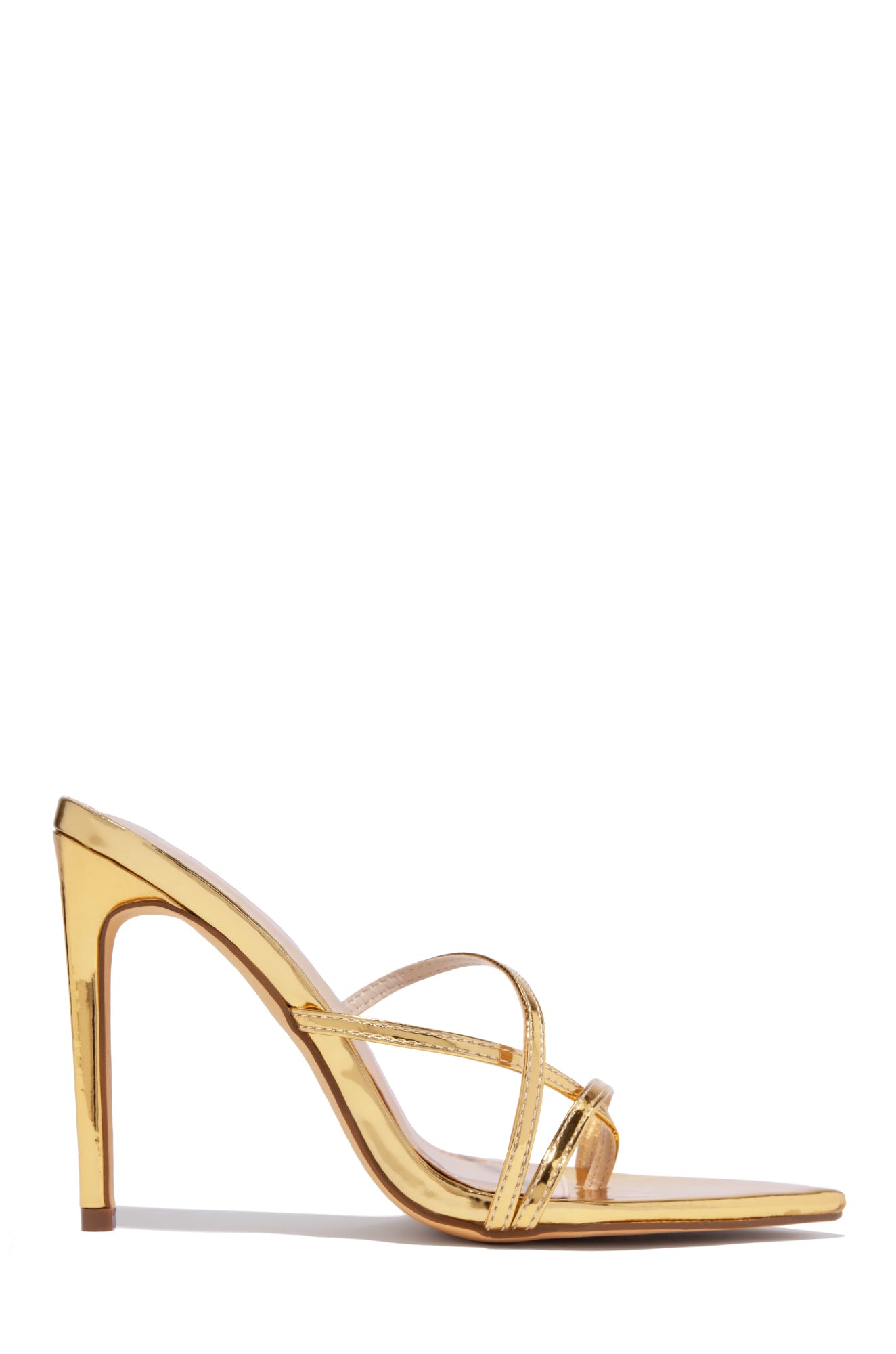 Miss Lola | Fine Art Gold High Heel Mules – MISS LOLA