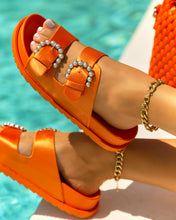 Load image into Gallery viewer, Orange Slip On Sandals
