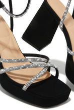 Load image into Gallery viewer, Graciela Embellished Platform Block Heels - Black
