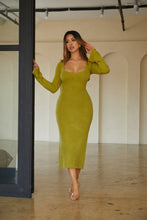 Load image into Gallery viewer, Green Square Neck Dress
