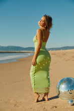 Load image into Gallery viewer, Silver Studded Mesh Maxi Dress
