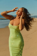 Load image into Gallery viewer, Green Ruched Dress
