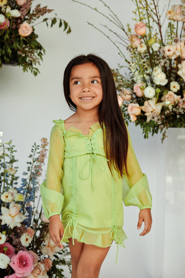 Load image into Gallery viewer, Bright Green Spring Dress
