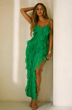 Load image into Gallery viewer, Green Ruffle Maxi Dress
