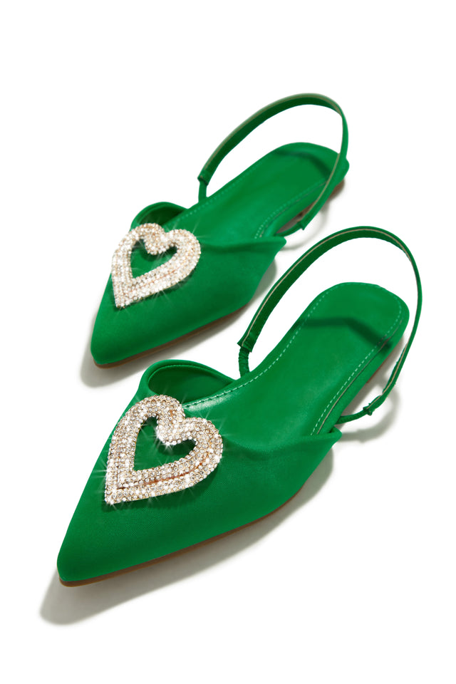 Load image into Gallery viewer, Green Embellished Flats
