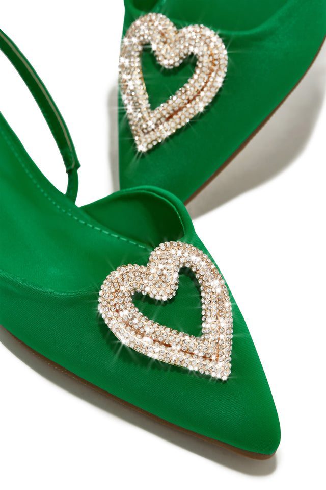 Load image into Gallery viewer, Green Pointed Toe Flats
