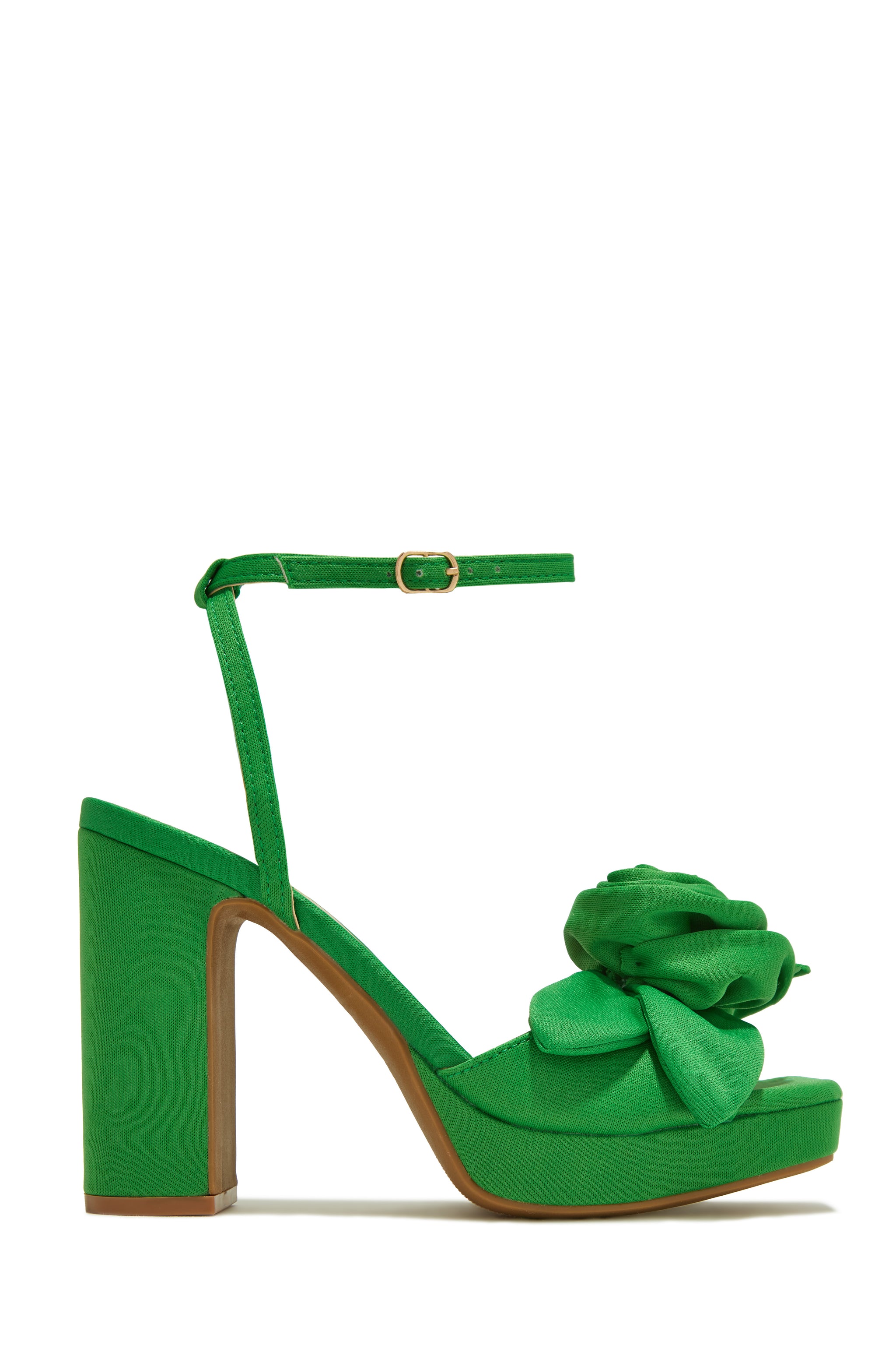 Miss Lola Michelle Green Platform Block High Heels MISS LOLA