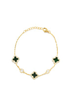 Load image into Gallery viewer, Golden Paradise Sterling Silver Clover Bracelet - Gold
