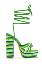 Load image into Gallery viewer, Green Platform Heel
