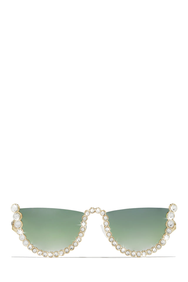 Load image into Gallery viewer, green Embellished Sunnies
