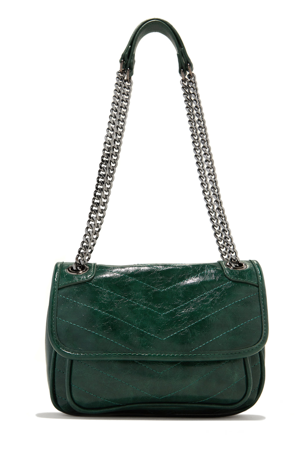 Silver Hardware Green Bag