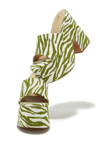 Load image into Gallery viewer, Zebra Retro Chunky Mules
