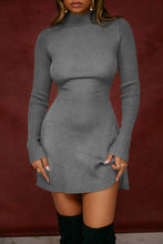 Load image into Gallery viewer, Aida Long Sleeve Mini Dress - Grey
