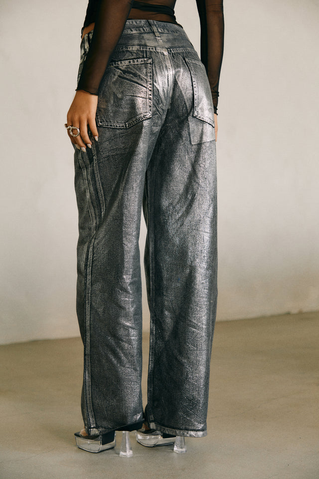 Load image into Gallery viewer, Silver High Waist Pant
