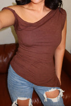 Load image into Gallery viewer, Haley Off The Shoulder Asymmetric Top - Brown
