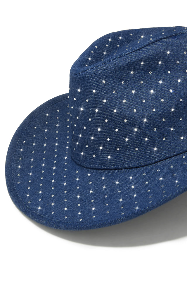 Load image into Gallery viewer, Harlen Embellished Wester Hat - Dark Denim
