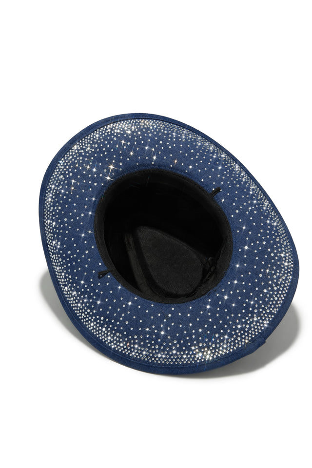 Load image into Gallery viewer, Harlen Embellished Wester Hat - Dark Denim
