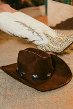 Load image into Gallery viewer, Heartbreaker Heart Pendants Cowgirl Hat - Brown
