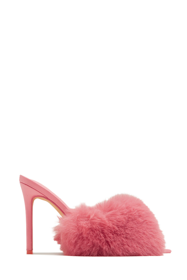 Load image into Gallery viewer, Cherie Faux Fur High Heel Mules - Pink
