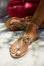 Load image into Gallery viewer, Women Wearing Gold-Tone Sandals
