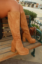 Load image into Gallery viewer, Hudson Platform Block Heel Boots - Camel Suede
