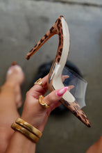 Load image into Gallery viewer, Ionic Clear Strap High Heel Mules - Leopard
