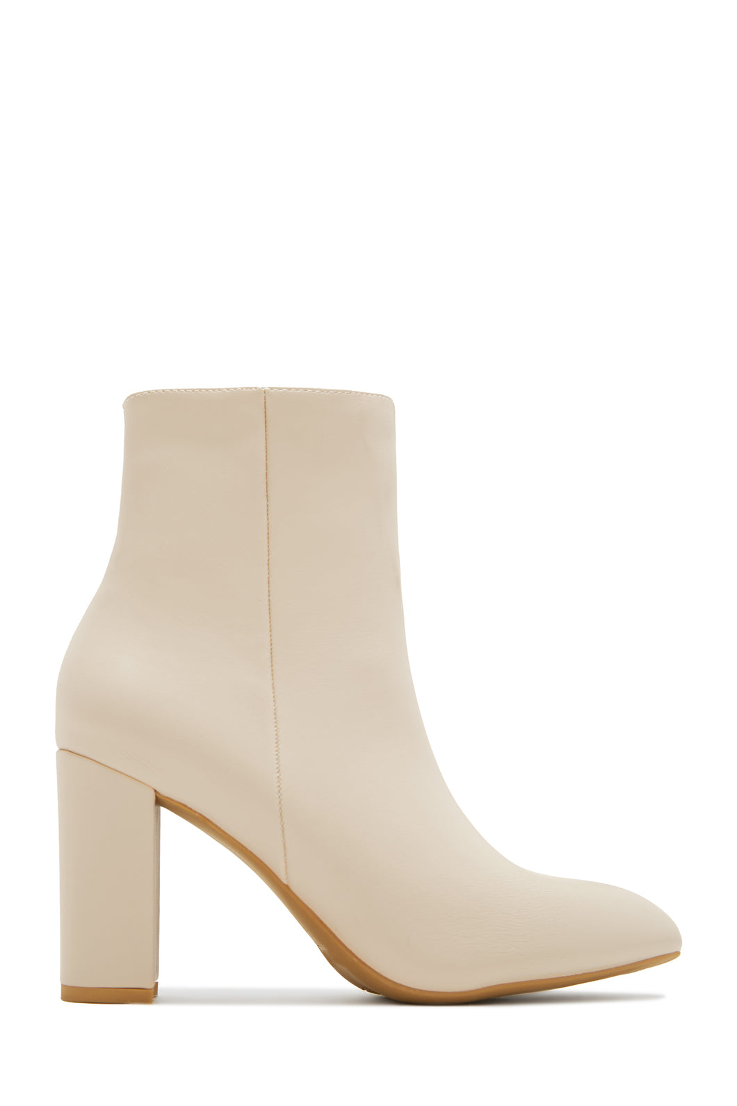 Social Season Block Heel Ankle Boots - Bone