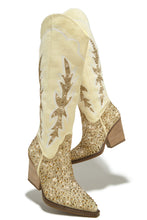 Load image into Gallery viewer, Ivory Embellished Cowgirl Boots

